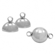 Stainless Steel findings magnetic clasp ball 8mm Antique Silver