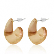 Trendy earrings Creole Tan Brown