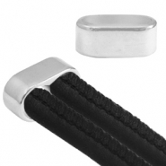DQ European metal end caps double Ø10mm Antique Silver (nickel free)