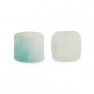 Natural stone beads Chalcedony (Quartz) disc 3x2mm Multicolour Turquoise-Off White