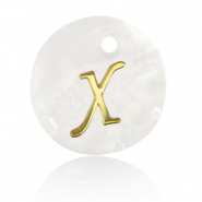 Shell pendants specials letter X Gold-White (natural colour)