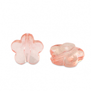 Acrylic beads flower Salmon Pink Transparent