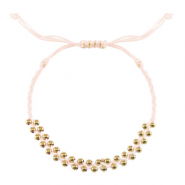 Ready-made Bracelets stainless steel beads Beige-Gold