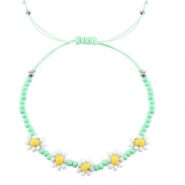Ready-made Bracelets flower Mint Green-White