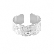Stainless steel rings with loop Silver