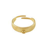 Stainless steel rings with loop Gold