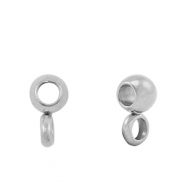 Stainless steel beads with eye 4mm Silver
