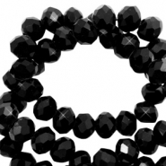 Top faceted beads 4x3mm disc Black