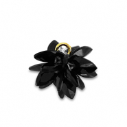 Resin pendants crystal flower Black