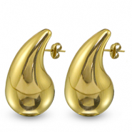 Stainless steel earrings / earpins drop Gold