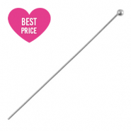 Stainless steel findings headpins 50mm Silver