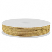 Macram&eacute; bead cord braided 1mm Dark Gold Metallic