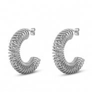 Stainless steel earrings / earpins Silver