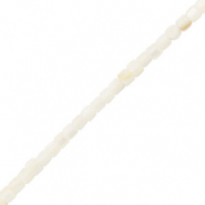 Shell beads tube White-Sand Brown