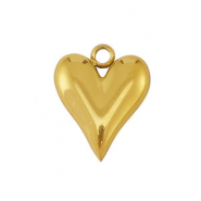 Stainless steel charms heart Gold