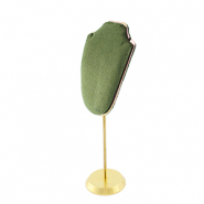 Jewellery display bust for necklaces Olive Green-Gold