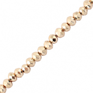 Top faceted beads 4x3mm disc Metallic Champagne