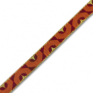 Ribbon text half circle Dark Red-Copper Orange-Gold