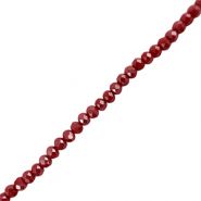 Top faceted beads 6x4mm disc Dark Red