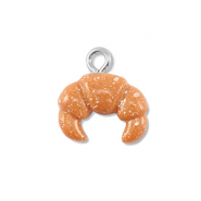 Resin pendants croissant Brown