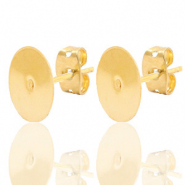 DQ European metal findings earpins 10mm Gold (nickel free)