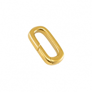 DQ European metal findings key chain oval 18mm Gold (nickel free)