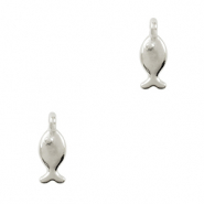 DQ European metal charms fish Antique Silver (nickel free)