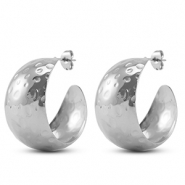 Stainless steel earrings / earpins Silver