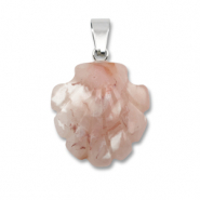 Natural stone charms Agate shell Multicolour Orange-Brown-White
