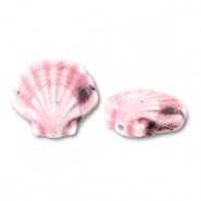 Beads ceramic shell Pink-Blue-Red