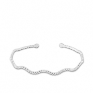 Stainless steel bracelets bangle wave Silver