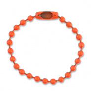 Colourful jewellery findings ball chain with clasp Dark Orange