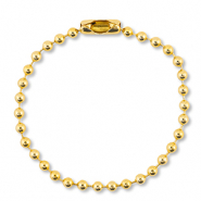 Colourful jewellery findings ball chain with clasp Shiny Gold