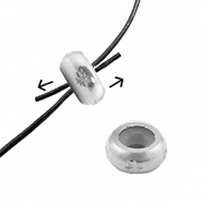 Stainless steel findings smart stopper bead with motif 7mm Silver