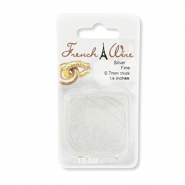 Beadsmith French wire fine 0.7mm Silver
