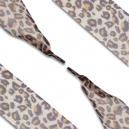 Trendy shoe laces organza leopard Light Brown-Brown-Black