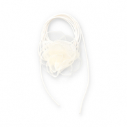 Flower choker organza Off White