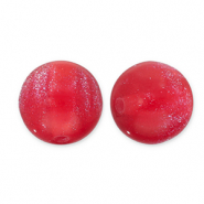 8 mm acrylic beads with glitter Red-Turquoise