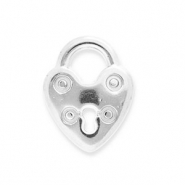 Stainless steel charms clasp heart Silver