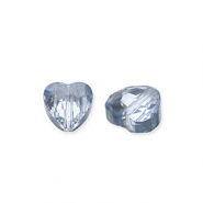 Fashion faceted beads heart Blue-Pearl Shine Coating