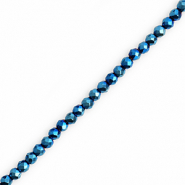 Round top faceted beads 3mm Silver Metallic