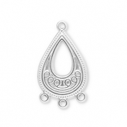 Stainless steel findings charms drop with 3 loops Silver