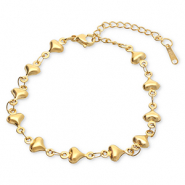 Stainless steel bracelets hearts Gold