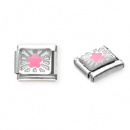 Stainless steel charms for italian bracelet star Silver-Pink-Yellow