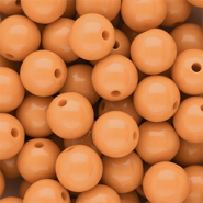 14 mm DQ acrylic beads shiny Chamois Orange 15-1145 TCX