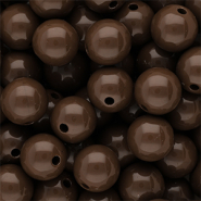 12 mm DQ acrylic beads shiny Cappuccino Brown 19-1220 TCX