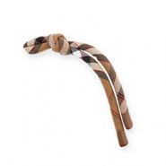 Keychain paracord Brown-Black-White-Red
