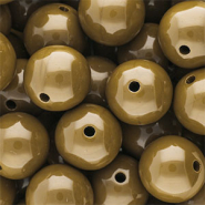 16 mm DQ acrylic beads shiny Wood Thrush Brown 17-1129 TCX