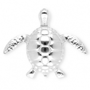 Stainless steel statement brooches turtle Silver