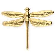 Stainless steel statement brooches dragonfly Gold